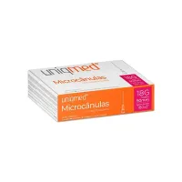 Imagem de Microcânula 18G (1,25mm) 70mm Com Agulha Auxiliar Uniqmed - Caixa Com 24 Unidades